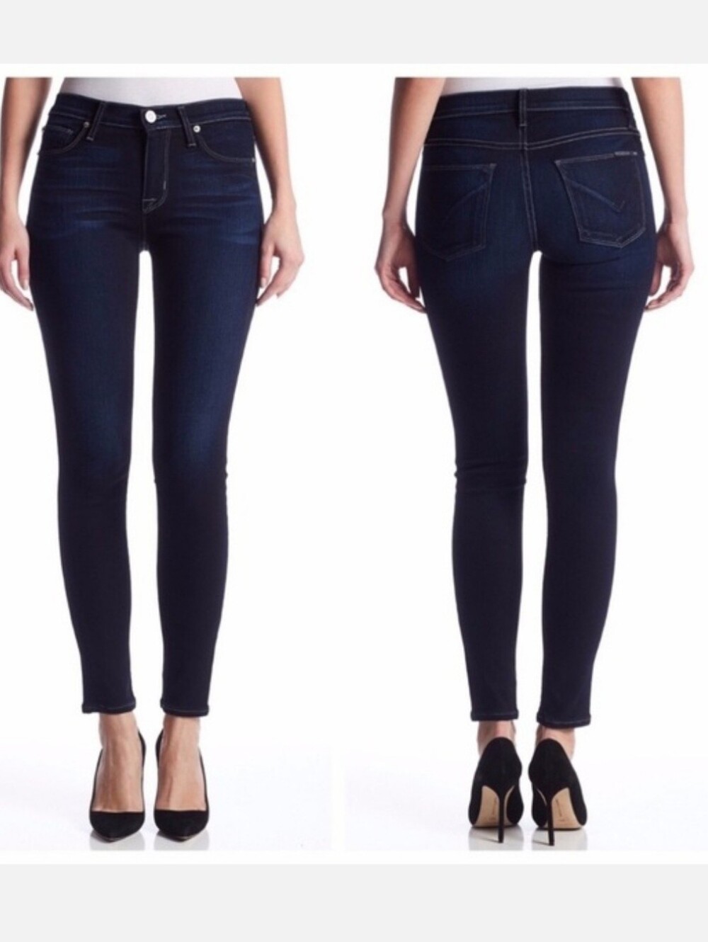 Hudson Nico Mid-Rise Ankle Women's Denim Dark Blue Skinny Jeans Size 28